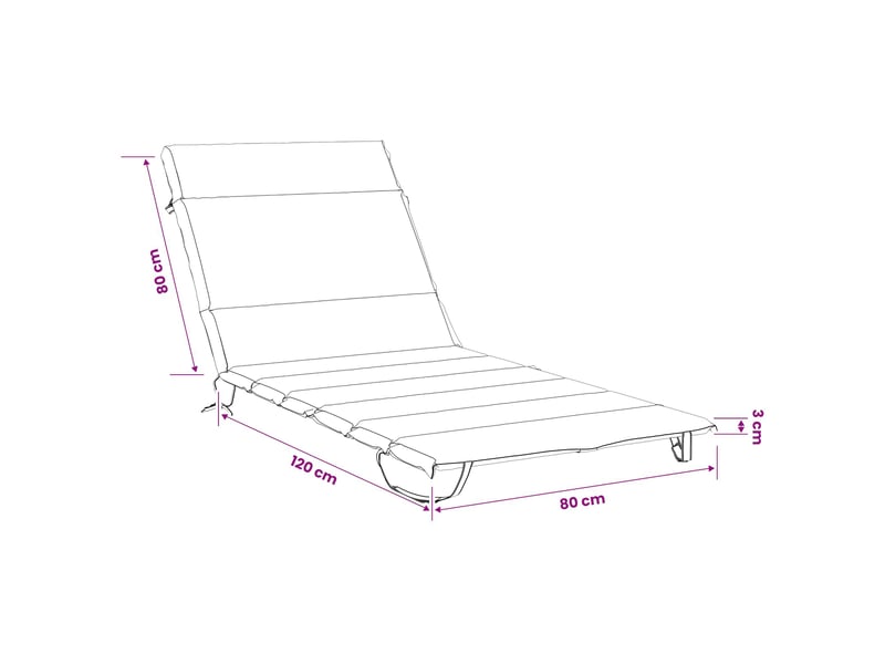 Coussin de transat, coussin pour bain de soleil gemert 100 % polyester rose 200 x 80 x 3 cm cf56186 - Conforama E