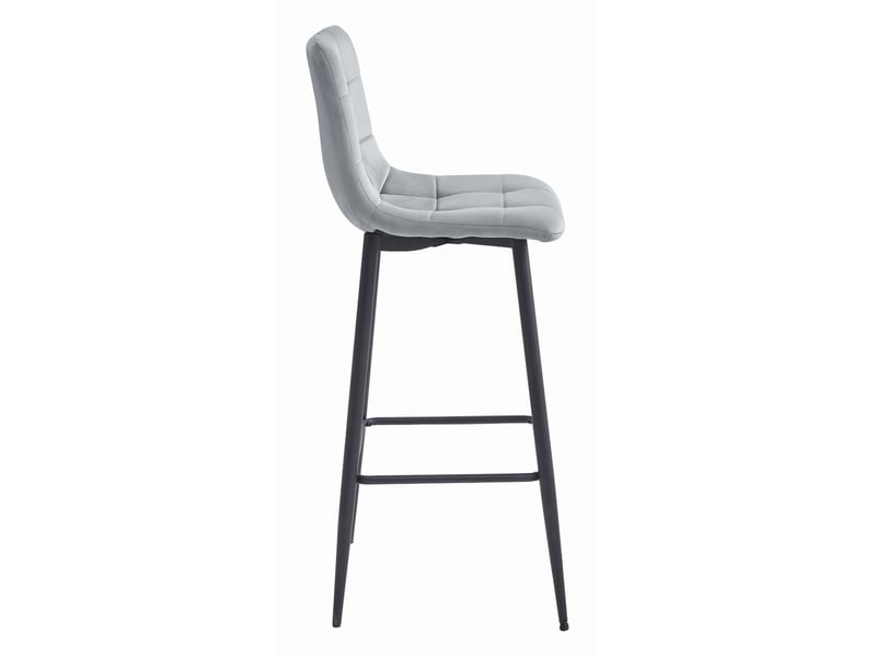 Family hoker arceto - velours gris argenté pieds noirs x 3  - Conforama D