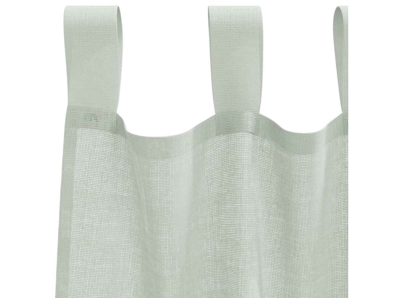  Lot de 2 rideaux en voile, voilages avec boucles gris clair 140x175 cm cf44297  - Conforama E