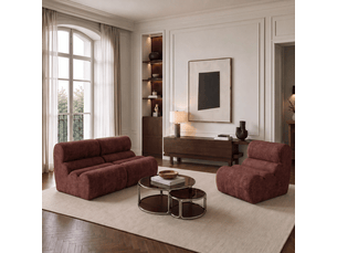 Fauteuil fixe <strong>SIA HOME</strong> <strong>1LOFVTBX</strong> Velours rouge vendu A l'unité