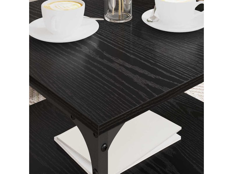 Table de chevet - table basse chêne noir 55 x 55 x 40 cm bois d'ingénierie - Conforama C
