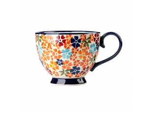 Mug en céramique, pensées multicolores
