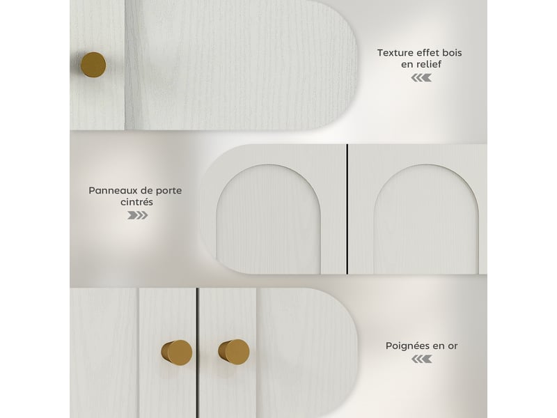  Armoire murale de salle de bain 2 portes 60 x 20 x 60 cm blanc  - Conforama E