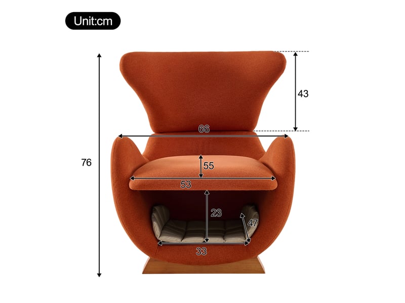 Fauteuil de salon rouge brique avec niche et petit chien, design requin-baleine, tissu anti-griffes, charge 150kg. - Conforama C