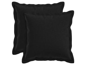 Lot de 2 coussins avec oreiller, coussins décoratifs houten noir lin synthétique cf51194