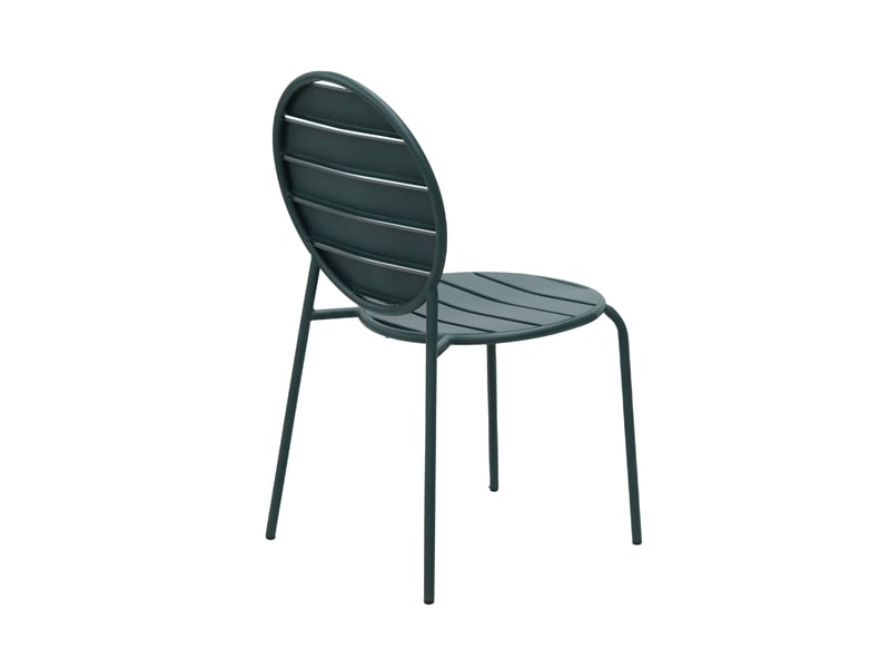  Lot de 2 chaises de jardin dossier rond en métal vert sapin - baca  - Conforama D