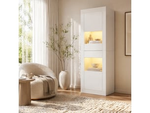 Vitrine coloris blanc 3 étagère(s) <strong>WISHDOR</strong> <strong></strong> - 61 cmx162 cm
