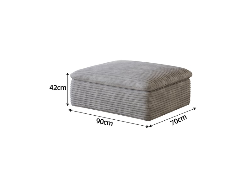  Pouf en tissu gris clair, confortable et élégant pour votre salon  - Conforama C