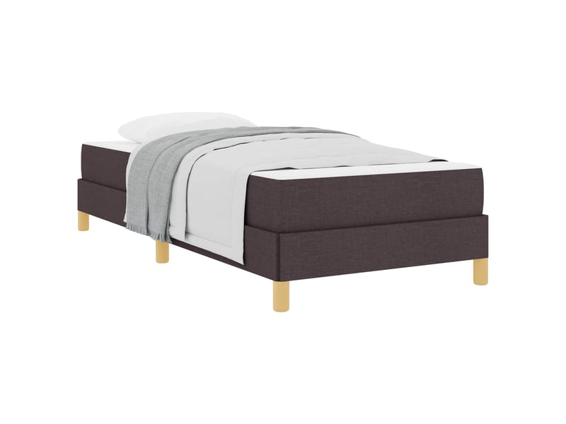  Lit simple- lit adulte -  lit à ressorts avec matelas marron foncé 90 x 190 cm tissu  - Conforama A