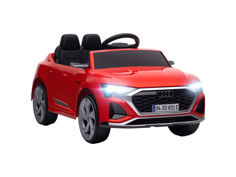  Voiture électrique pour enfants, audi q8 12v, 3-5 kmh, télécommande, phares, musique, rouge  - Conforama A