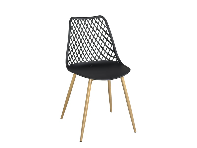  Lot de 2 chaises scandinaves kia noires avec pieds métal 719-KIA - Conforama B