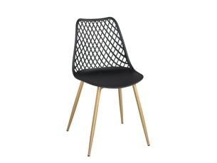 Lot de 2 chaises scandinaves kia noires avec pieds métal