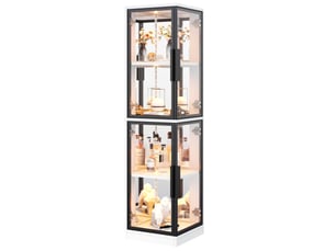 Vitrine coloris blanc 3 étagère(s) HOMVRA - 44 cmx164 cm