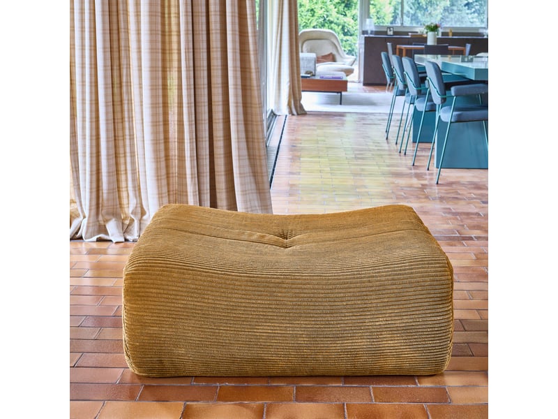  Pouf. Repose-pieds pour chauffeuse sokol velours côtelé moutarde - sokol  - Conforama E