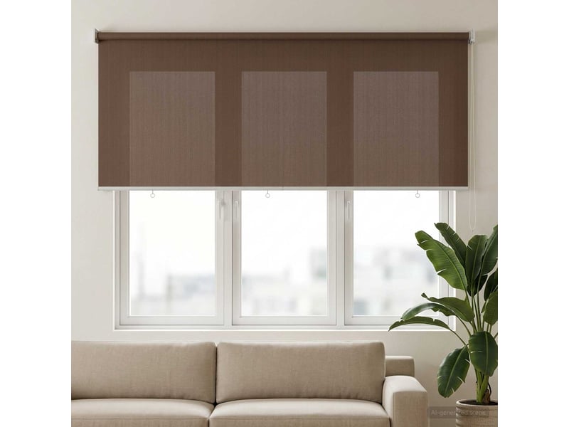  Store enrouleur extérieur, store à rouleau à 90% de blocage uv taupe hdpe cf45219  - Conforama B