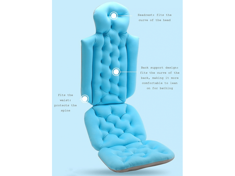  Oreiller de bain intégral pour baignoire, oreiller de bain luxueux et moelleux, coussin de bain antidérapant, accessoires de spa, noir  - Conforama C