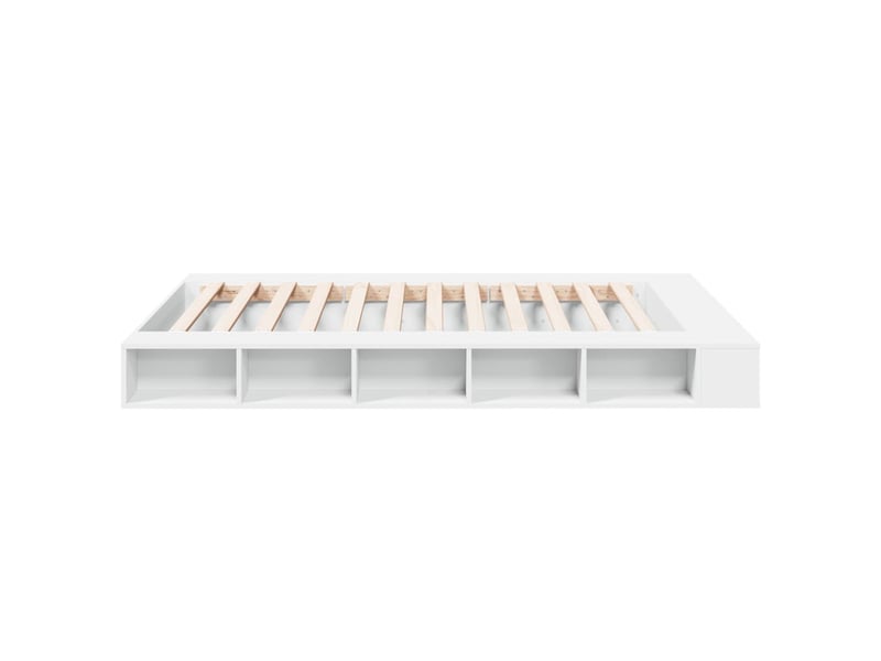  Lit double- lit adulte -  cadre de lit sans matelas blanc 150x200 cm  - Conforama D