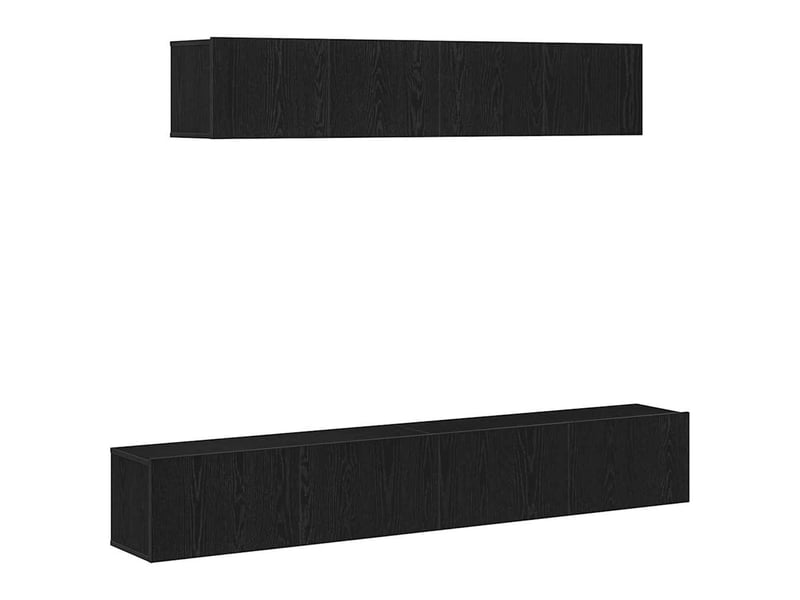  Ensemble meuble tv - banc tv - meuble de rangement 4 pcs chêne noir bois d'ingénierie  - Conforama A