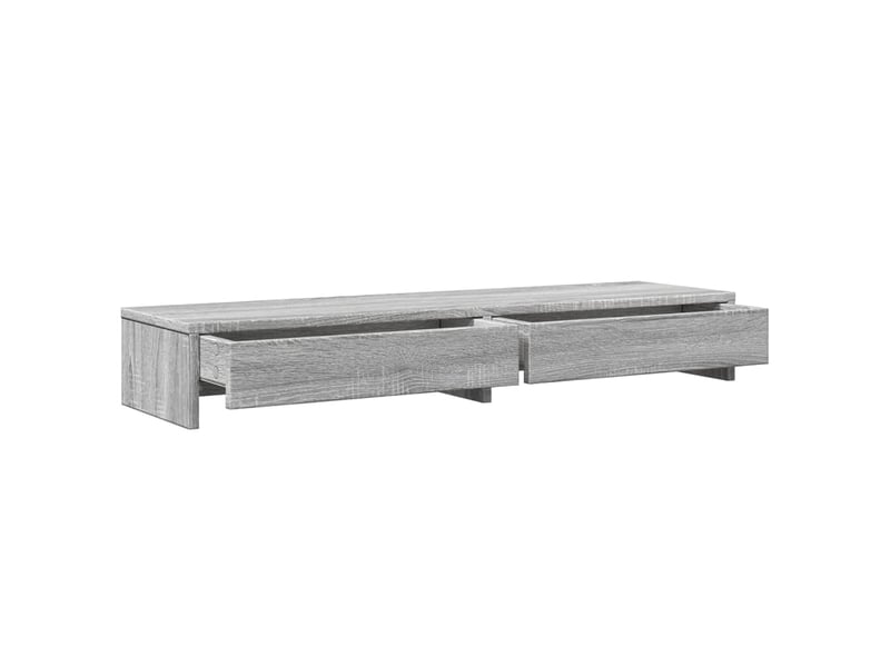  Support de moniteur table meuble bureau avec tiroirs sonoma bois d'ingénierie gris 02_0044947  - Conforama C