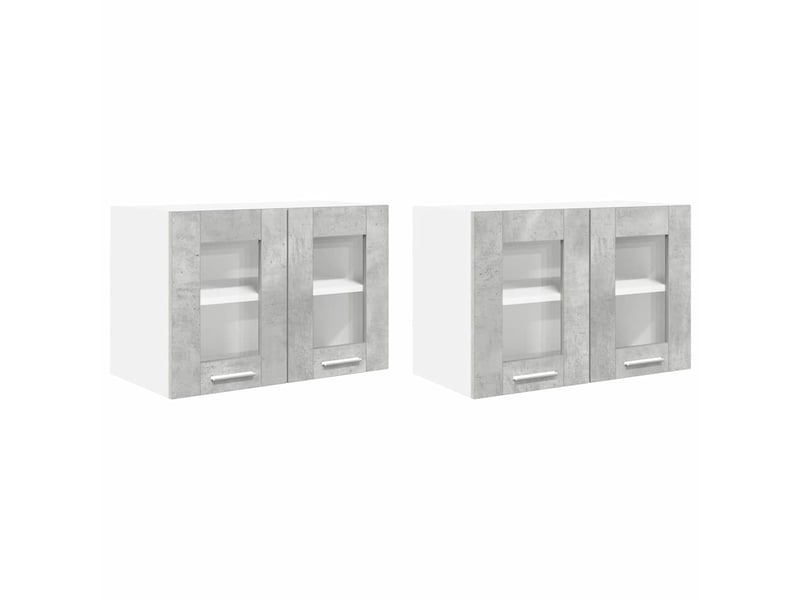  Meuble de rangement cuisine, armoire suspendue 2 pcs gris béton bois d'ingénierie shl7174  - Conforama A
