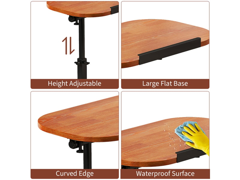  Table d'appoint jardin forme c, plateau pivotant 360°, hauteur réglable, métal stable, gain de place, canapé lit salon terrasse PPG_34BQYMRC - Conforama E