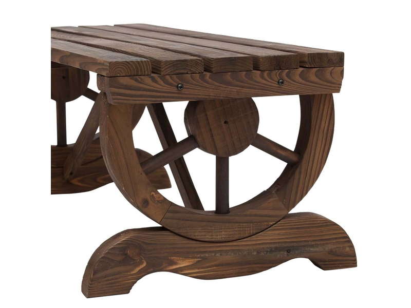  Banc de jardin 98 x 50 x 39,5 cm – marron – 2 places, assise large, confort et résistance aux intempéries  - Conforama D