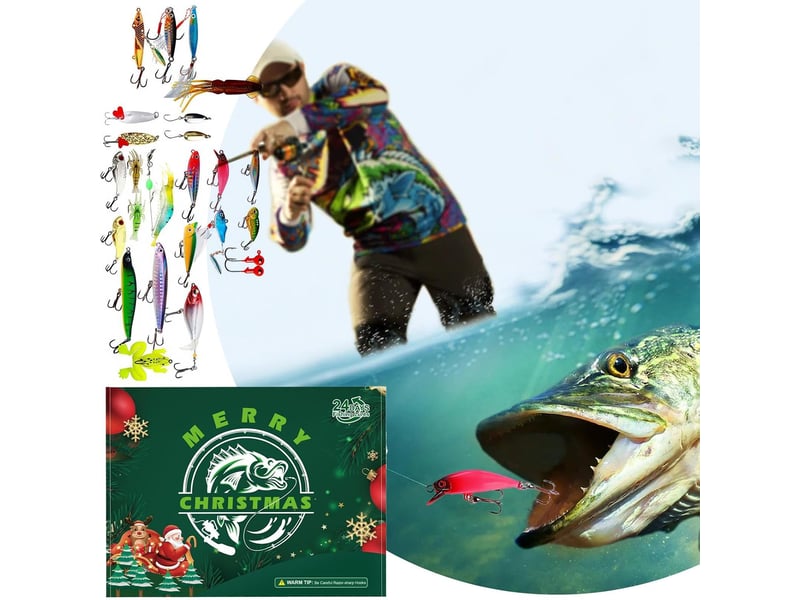  Calendrier de l’avent pêche 2026 homme, 24 leurres de pêche, calendrier de noël pour pêcheur, adulte et adolescent  - Conforama C