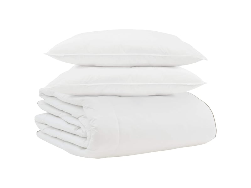  Duvet d'hiver avec oreiller 3 pièces - couette blanc plume de canard  - Conforama A