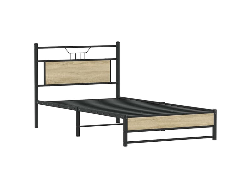  Lit simple- lit adulte -  cadre de lit sans matelas chêne sonoma 100x200 cm  - Conforama B