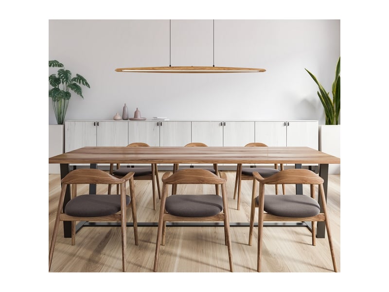  Globo stephens suspension de bar, noir mat, effet bois, led 300040006000k  - Conforama B