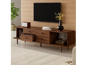 Meuble tv coloris bois foncé 165 cm <strong>BEAOK</strong> <strong></strong>