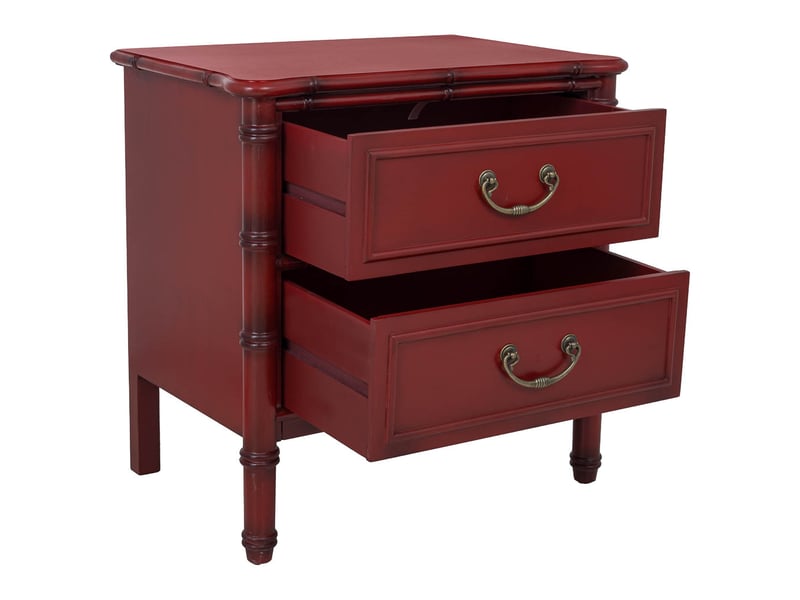  Table de chevet en bois rouge 60x40x60 cm h  - Conforama E