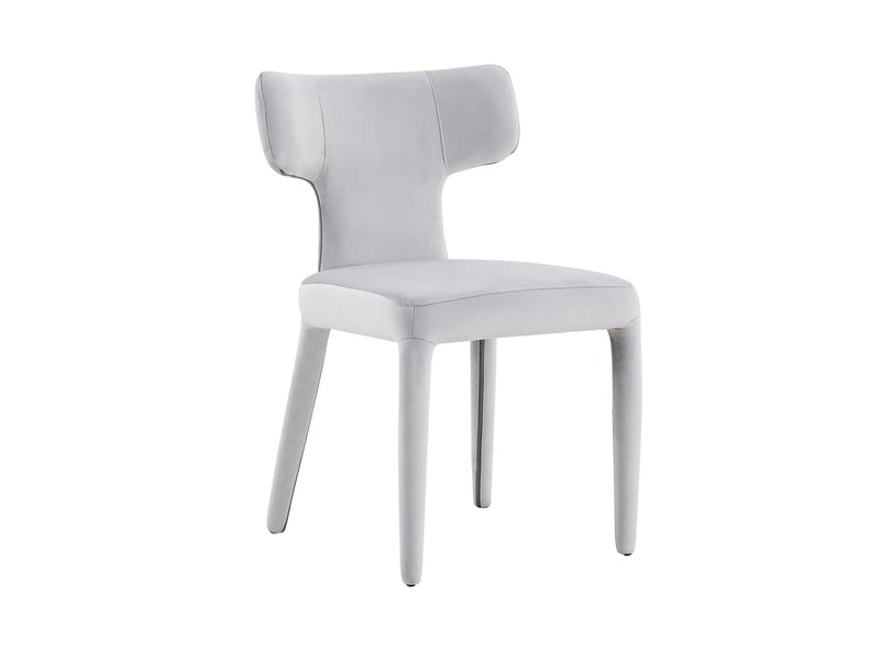 Lot de 2 chaises de salle à manger,avec dossier en t,tissu,gris clair - Conforama D