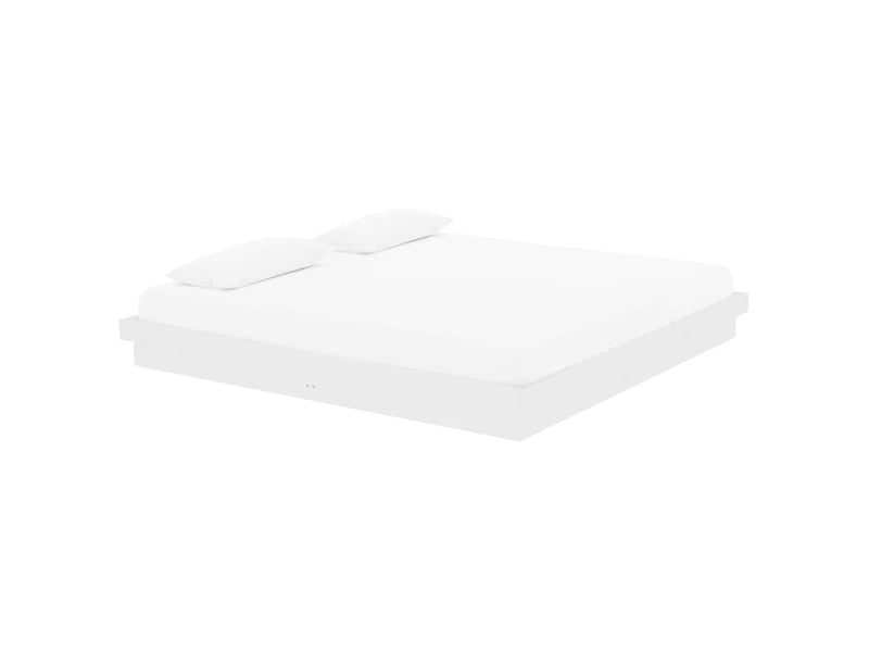  Lit double- lit adulte -  cadre de lit sans matelas blanc bois massif 200x200 cm  - Conforama B