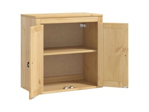 Armoire rectangulaire moderne avec étagère 60 x 32 x 60 cm rangements pratiques salon en pin massif miel 02_0058887