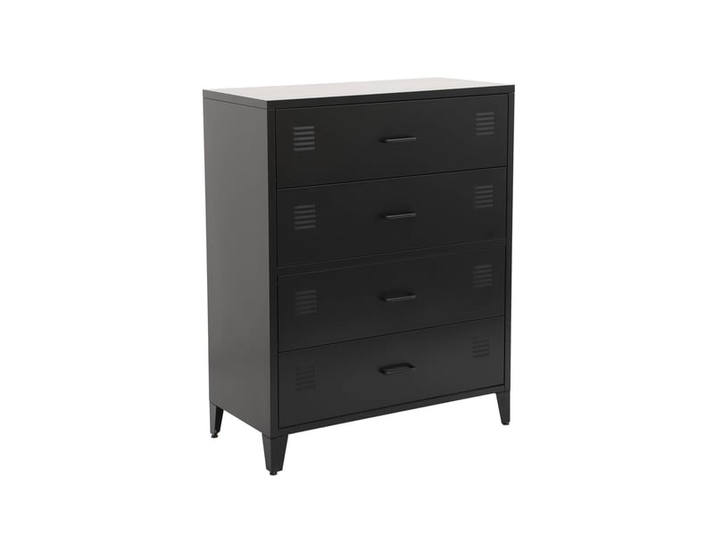  Commode industrielle acier 4 tiroirs noir - soho  - Conforama A