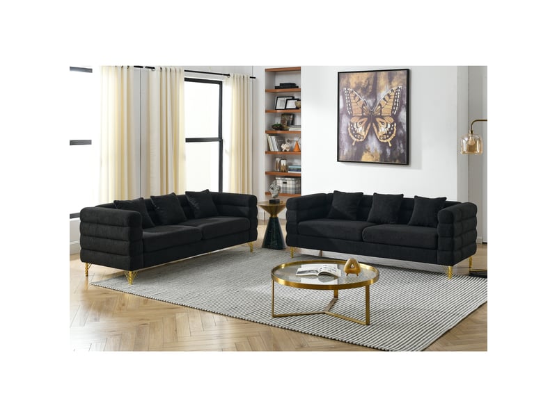  Canapé moderne - un ensemble de canapés modernes, doux et en forme de nuage, 205.7 x 81 x 71 cm, noir, réf. W3349s00155  - Conforama A