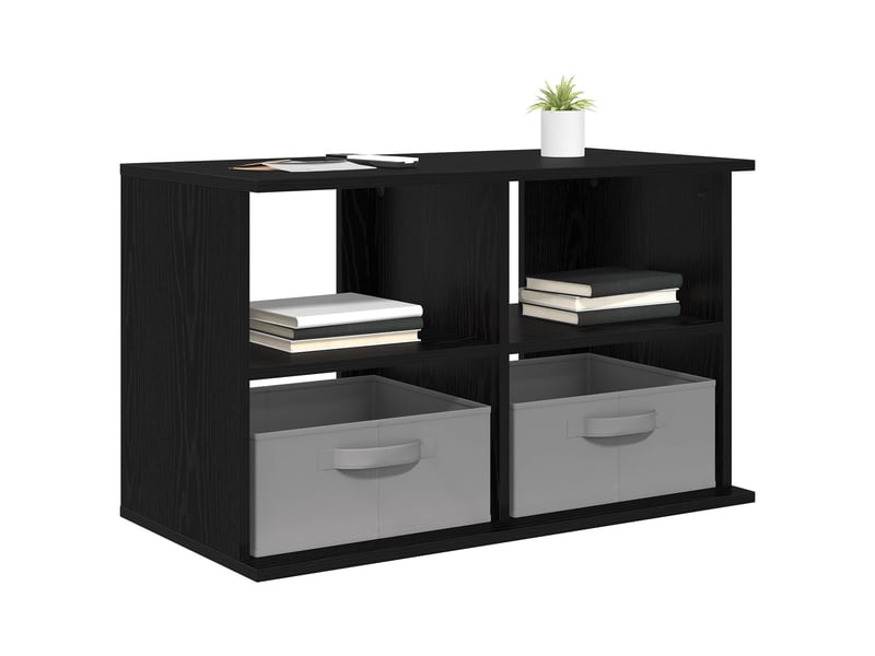  Support de télévision avec tiroir chêne noir 79x40x48 cm  - Conforama C