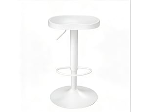 tabouret de bar assise réglable en hauteur <strong>OKWISH</strong> - blanc hauteur d'assise 59 cm vendu A l'unité