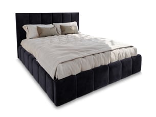 Lit coffre 140x200 cm <strong>MASSENO</strong>  <strong></strong> coloris noir