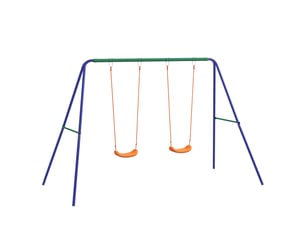 Balançoire portique balançoire pour enfants avec 2 siège de balançoire structure en métal charge max. 90 kg multicolore