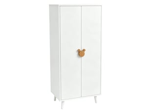 Armoire 2 portes 70 x 55 x 170 cm avec rangement et pieds surélevés, blanche