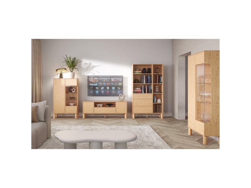  Selsey sanden - meuble tv - 160 cm - chêne bookmatch Sanden - Conforama E