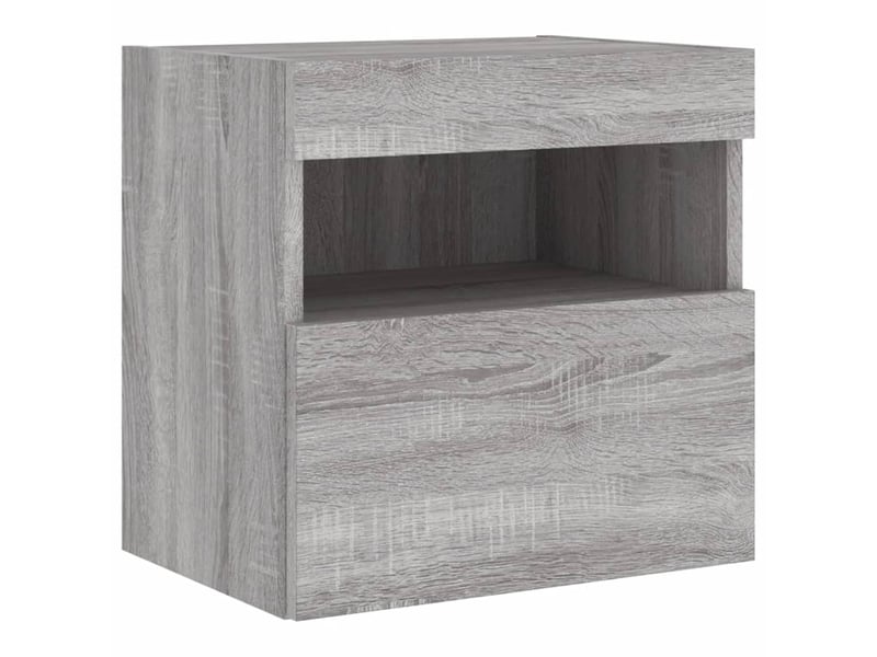 Meuble tv - banc tv - meuble de rangement mural avec lumières led sonoma gris 40x30x40 cm - Conforama C