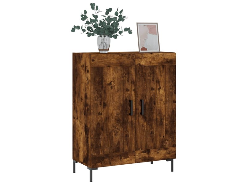  Buffet - bahut - meuble de rangement chêne fumé 69,5x34x90 cm bois d'ingénierie  - Conforama C
