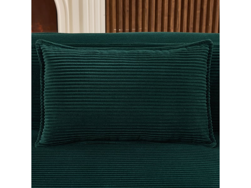  Canapé 2 places en tissu compact 235 cm vert rétro - assise souple et 2 coussins  - Conforama E