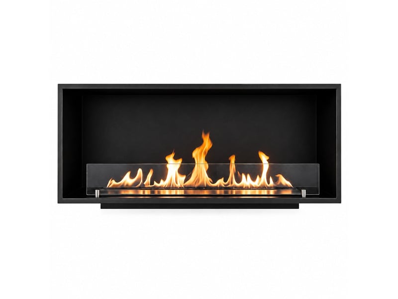 Saturno 120 - cheminée bioéthanol frontale 120x50x30 cm avec brûleur en acier de 3 litres - Conforama A
