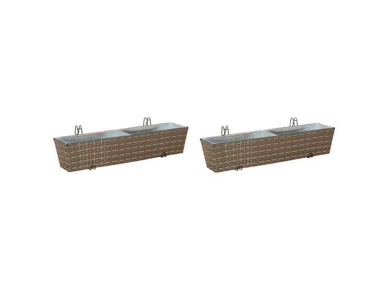  Jardinière - garde-corps 2 pcs gris 80 x 17 x 17 cm métal  - Conforama A