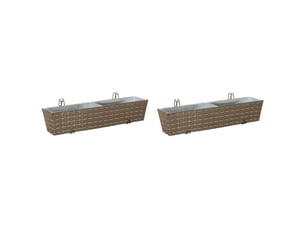 Jardinière - garde-corps 2 pcs gris 80 x 17 x 17 cm métal