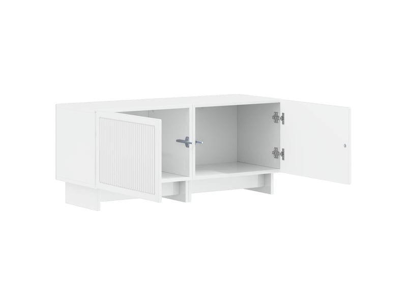  Meuble tv - banc tv - meuble de rangement blanc brillant bois d'ingénierie  - Conforama C